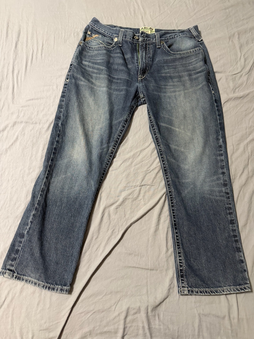 Ariat Men's Slim Straight Jeans in Faded Blue Wash Size 38/30